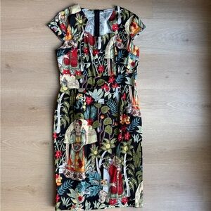 Grace Karin Black Floral Midi Dress